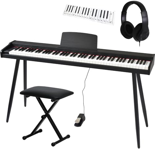 だ*く様 ARIUS ダークブラウン 電子ピアノ 3ペダル 椅子付き Amazon | TORTE トルテ 電子ピアノ 木目調 スリムデザイン 88